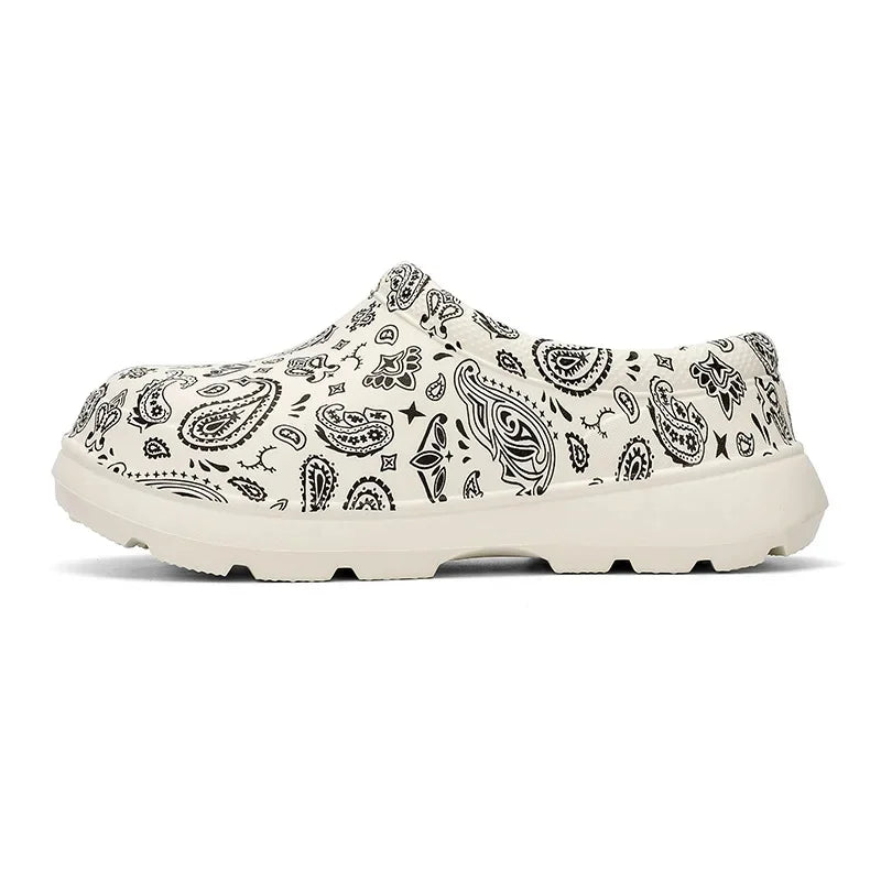 Paisley Slip On Men Chef Shoes for Kitchen
