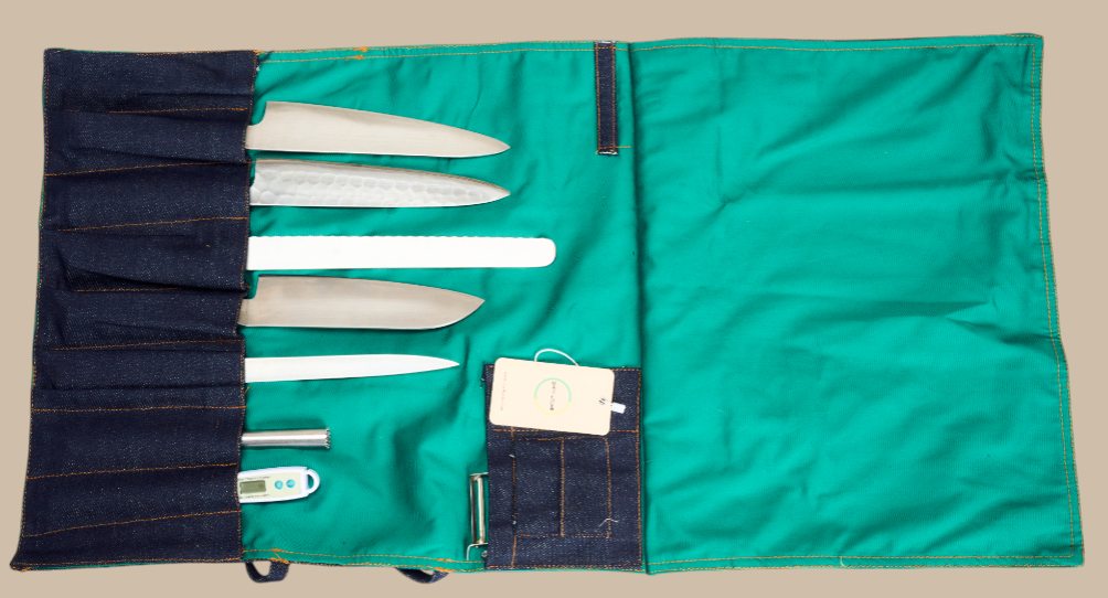 ChefLooks Denim Knife Roll - ChefLooks