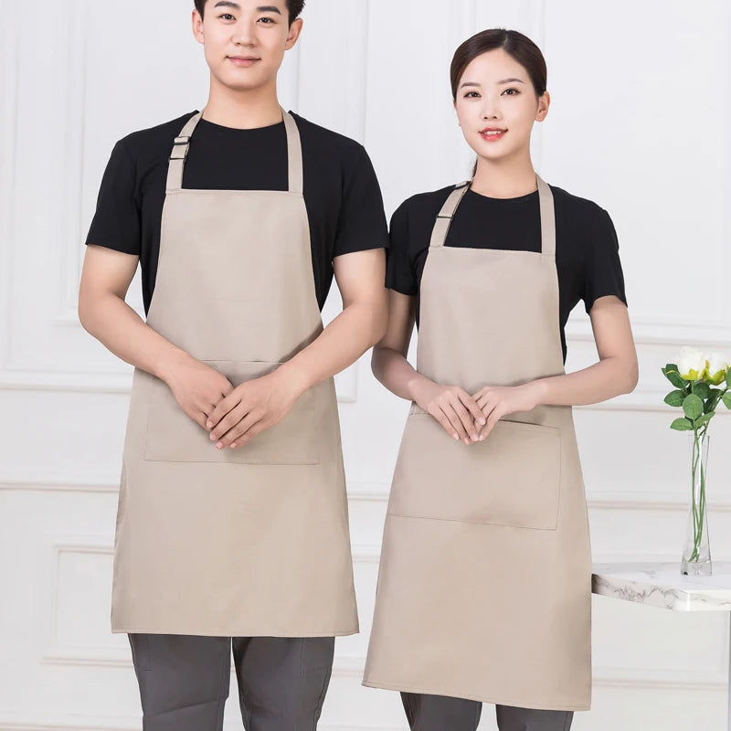 Adjustable Unisex Bib Apron with Pockets - ChefLooks