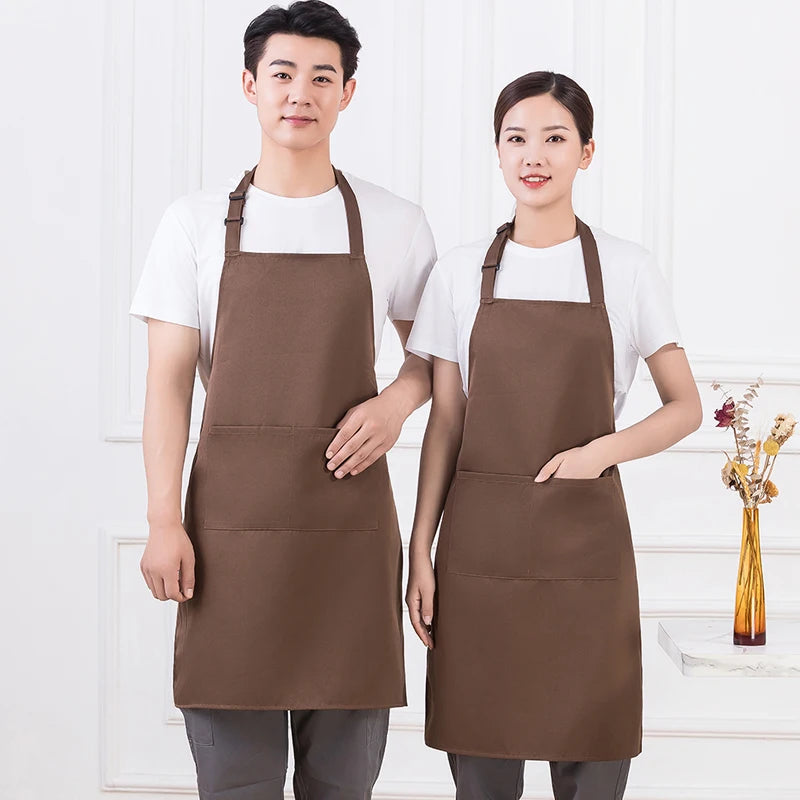 Adjustable Unisex Bib Apron with Pockets - ChefLooks